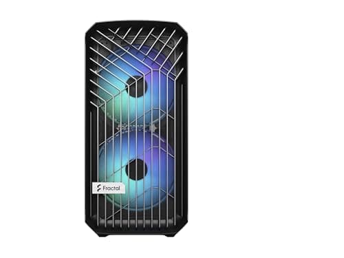 Fractal Design Torrent Compact RGB Black - Light Tint Tempered Glass Side Panels - Open Grille for Maximum air Intake - Two 180mm RGB PWM Fans Included - Type C - ATX Airflow Mid Tower PC Gaming Case RGB Black Tempered Glass Bild 8