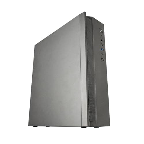 Tacens Anima ACSLIM500, MicroATX PC-Gehäuse, Slim Dual Horizontal oder Vertikal Design, TFX 500W Netzteil, Front mit Airflow-Gitter, Ultrakompakter Mini-Tower mit USB-C und USB 3.0, Schwarz Bild 2