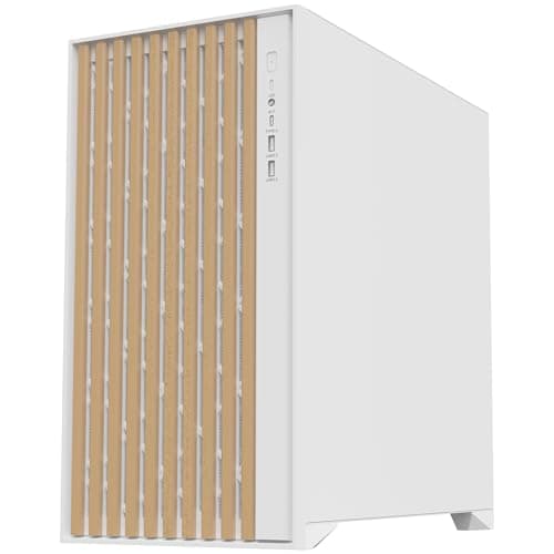 Itek Gehäuse Woody – Gaming Tower – ATX – 3x14cm weiße Lüfter – 2X USB 3.0 – Type-C – Front aus Holz – Seitenteil aus gehärtetem Glas – Weiße Edition Bild 6