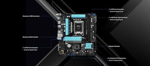 ASRock B860M-X Gen5 WiFi LGA1851 Micro-ATX Motherboard, unterstützt Intel Core Ultra Series 2 Prozessoren, DDR5 9066+(OC), PCIe 5.0 x16, WiFi 6E, 2.5G LAN Bild 8