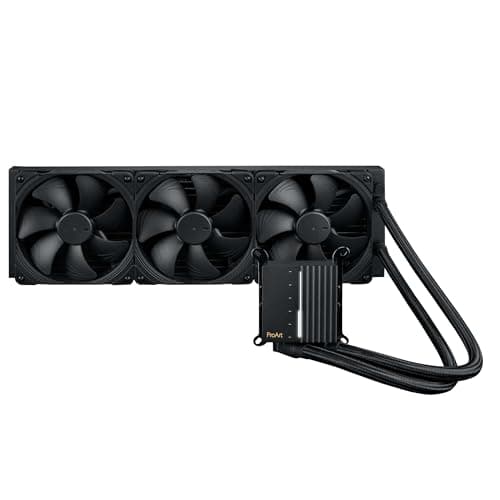 ASUS ProArt LC 420 All-in-One CPU-Wasserkühler (beleuchtete Systemstatusanzeige, 3x Noctua NF-A14 industrialPPC-2000 PWM 140mm Radiatorlüfter, 450 mm verstärkte, gesleevte Schläuche, schwarz) Bild 3