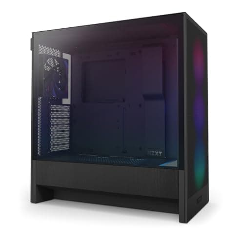 NZXT H5 Flow RGB - Compact ATX Mid-Tower PC Gaming Case - High Airflow - F360 RGB Core (CV) Included - 360mm Front & 240mm Top Radiator Support - Cable Management - Tempered Glass - Black Flow RGB Schwarz Bild 2