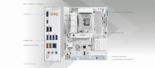ASRock B860 Challenger WiFi White Mainboard LGA1851 ATX DDR5 bis 256GB WiFi 7 2.5G LAN Bild 6