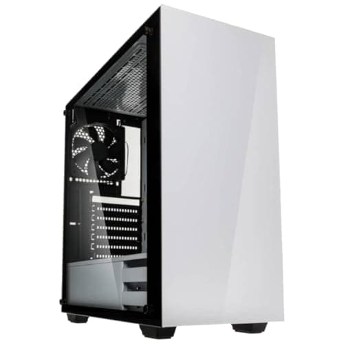 KOLINK Stronghold Midi-Tower Mini-ITX bis E-ATX, PC Hülle mit Seitenfenster, Tempered Glass Computergehäuse, PC Case Computer Gehäuse mit lüfter, Weiß, Stronghold White Bild 2