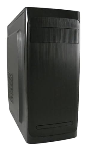 LC-POWER LC-7034B Midi-Tower Gehäuse | ATX, Micro-ATX & Mini-ITX | 360 mm GPU Support | 150 mm CPU-Kühler | USB 3.2 & USB 2.0 | Schwarz mit gebürsteter Aluminium-Front Bild 2