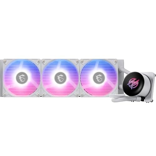 MSI MPG CORELIQUID P13 360 WHITE AIO CPU-Wasserkühlung – Vollflächige und schraubenlose Kupferbasis, verbessertes Wasserkanaldesign, ARGB GEN2, CycloBlade 9, Split-Flow-Radiator, Rifle-Lager-Lüfter