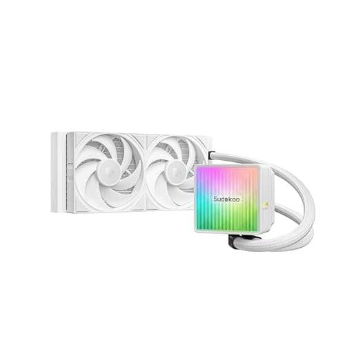 Sudokoo NEXAURA 240 WeIß CPU Wasserkühlung : AIO Wasserkühlung 240mm mit 2x FDB PWM Lüfter & ARGB PWM Pumpe van 2500–3600 RPM - CPU Kühler TDP 280W für Intel LGA 1851/1700/1200/115X & AMD AM5/AM4