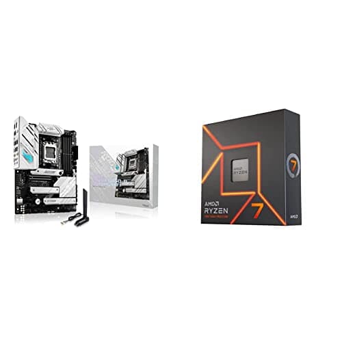 ASUS ROG Strix B650E-A Gaming WiFi Mainboard Sockel AMD AM5 (12+2 Power Stages, USB 3.2 Gen 2x2 Typ-C, PCIe 5.0, Q-Release, WiFi 6E, Aura Sync) + 5 7600X Processor 4.7 GHz 32 MB L3 Box ROG STRIX B650E + 5 7600X Processor Bild 2