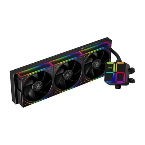 Thermalright Magic Qube 360 ARGB Black CPU-Flüssigkeitskühler, 360 Aio CPU-Kühler, drei TL-M12Q PWM-Lüfter, Digitalanzeige-Kühlerkopf, für AM4/AM5, Intel LGA1851/1700/1150/1151/1200 Schwarz Bild 2
