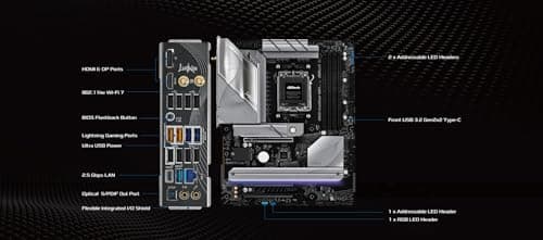 ASRock B850M Pro RS WiFi White AM5 Micro-ATX Mainboard:AMD Ryzen 9000/8000/7000 | DDR5 8000+ | PCIe 5.0 | WiFi 6E | 2.5G LAN Bild 7