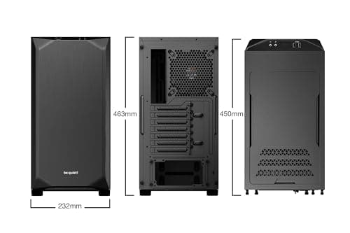 be quiet! Pure Base 500 Black, PC-Gehäuse, 2X Pure Wings 2 140mm Lüfter, Airflow und Silence optimierte Topcover, Radiatoren bis 360mm, BG034 Bild 4