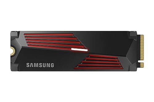 Samsung 990 PRO Heatsink NVMe M.2 SSD mit Kühlkörper, 4 TB, PCIe 4.0, 7.450 MB/s Lesen, 6.900 MB/s Schreiben, Interne SSD mit RGB für PC-/Konsolen-Gaming und Videobearbeitung, MZ-V9P4T0CW