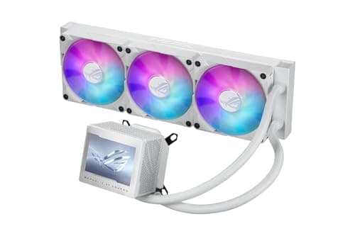 ASUS ROG Ryujin III 360 ARGB Extreme White All-in-One-Flüssig-CPU-Wasserkühlung (3,5 Zoll LCD Bildschirm, Aseteks Emma Gen8 V2-Pumpe, verdickte magnetische ROG ARGB-Lüfter, Geräuschoptimierung, weiß)