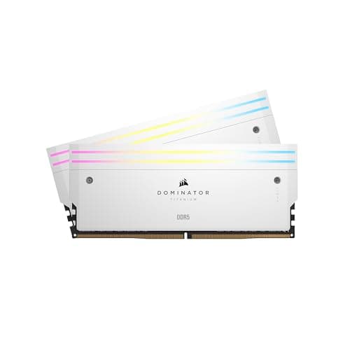 CORSAIR Dominator Titanium RGB DDR5 RAM 64GB (2x32GB) Bis zu 6400MHz CL32 Intel XMP 3.0 Desktop-Arbeitsspeicher – Weiß (CMP64GX5M2B6400C32W) 64GB (2x32GB) Weiß Bild 2