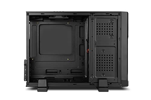 NOX LITE070 - NXLITE070 Mini-Tower mit Netzteil 500 W, USB 3.0, Lüfter 80 mm, Micro ATX, ITX, Frontpanel mit gebürsteter Optik, Schwarz Bild 8