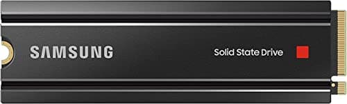 Samsung 980 PRO NVMe M.2 SSD mit Heatsink, 1 TB, PCIe 4.0, 7.000 MB/s Lesen, 5.000 MB/s Schreiben, Interne SSD mit Kühlkörper für Konsolen-Gaming, MZ-V8P1T0CW