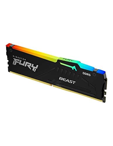 Kingston FURY Beast Schwarz RGB 32GB 5200MT/s DDR5 CL40 DIMM Desktop Gaming Speicher Einzelnes Modul - KF552C40BBA-32 Schwarz 32Go Einzelnes Modul Intel XMP Bild 2
