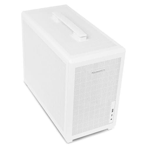 NOX Xtreme Products Hummer Refresh - Tragbares Micro ATX/ITX Mini-Tower Gehäuse, Full-Mesh-Design, inklusive 120mm PWM-Lüfter, Platz für 5 Lüfter, USB-C und 3.0, Weiß Bild 4