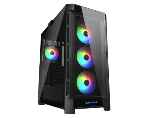 COUGAR DUOFACE PRO RGB Mid Tower PC-Gehäuse mit 2 separaten Mesh-Frontplatten und Glas und RGB-Lüftern (Black) Bild 8