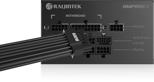 RAIJINTEK Ampere II 1200W Netzteil, 80 Plus Platin, ATX 3.1, Vollmodular, PCIe 5.1 12V-2x6 Anschluss, Kompaktes Design, 10 Jahre Garantie – Weiß Bild 4