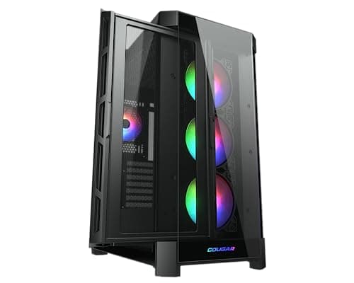 COUGAR DUOFACE PRO RGB Mid Tower PC-Gehäuse mit 2 separaten Mesh-Frontplatten und Glas und RGB-Lüftern (Black) Bild 4