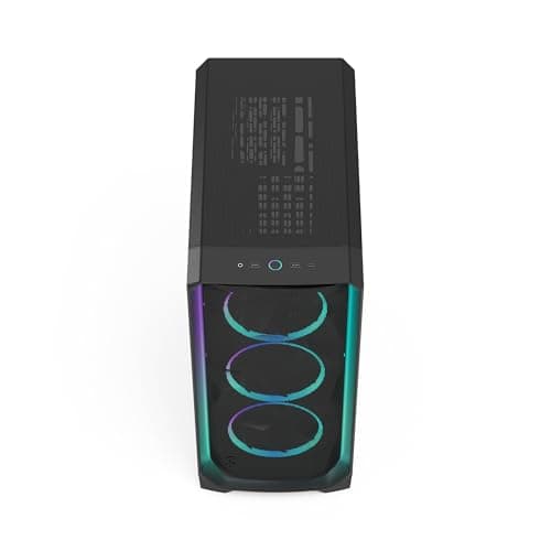 Fractal Design Meshify 3 Ambience Pro RGB Black TG Light Tint - Gaming Computer-Gehäuse – Facetten-Mesh-Front – Gen 2 ARGB Beleuchtung via Adjust Pro Hub – DREI RGB Momentum 14 Lüfter enthalten Meshify 3 Ambience Pro RGB Schwarz Bild 4
