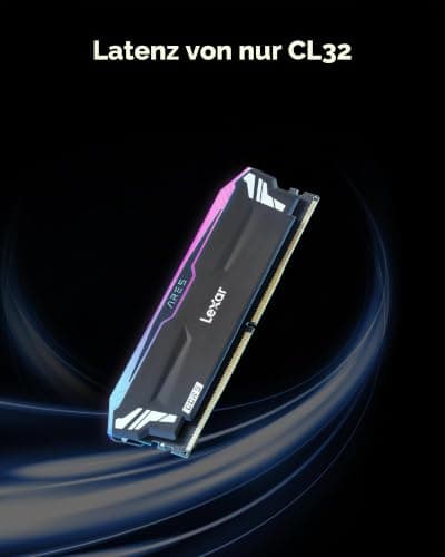 Lexar RGB DDR5 RAM 32GB Kit (2x16GB) 6400MHz CL32, 288pin UDIMM PC Gaming Computer Speicher, Desktop DRAM für XMP 3.0, AMD EXPO, CL32-38-38-76, 1.4V Bild 4