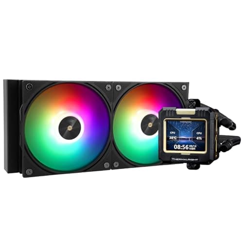 TR FW240 Black ARGB CPU Wasserkühler mit 2 PWM-Lüften, 3000 U/min Wasserpumpe, S-FDB-Bearing, für AMD/Intel