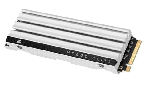Corsair MP600 Elite 1TB M.2 PCIe Gen4 x4 NVMe SSD - Optimiert für PS5 - Inklusive Kühlkörper - M.2 2280 - Bis zu 7.000MB/Sek. Sequentielles Lesen - High-Density 3D TLC NAND - Weiß Bild 2