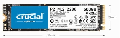Crucial P2 2TB M.2 PCIe Gen3 NVMe Internes SSD - Bis zu 2400MB/s - CT2000P2SSD8 Bild 6