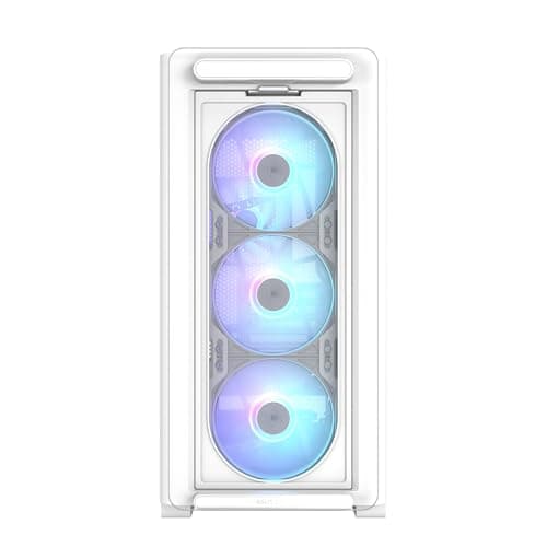 ASUS A23 Plus TG ARGB White microATX PC Gehäuse (vorinstallierte ARGB-Lüfter, Mesh Frontpanel, kompatibel mit Mainboards mit versteckten Anschlüssen, 360-mm-Radiatoren, 380-mm-Grafikkarten, weiß) Bild 5