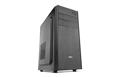 NOX PC Case LITE010 -NXLITE010- PC-Gehäuse, gebürstete Front, 500W ATX-Netzteil vorinstalliert, kompatibel mit ATX-, Micro ATX- und ITX-Boards, Schwarz Bild 2