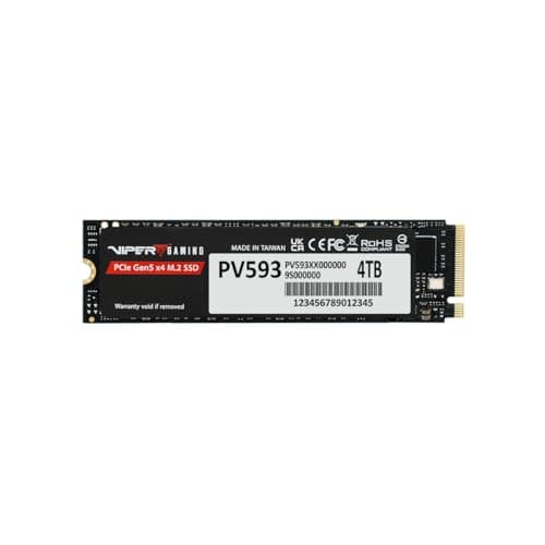 Patriot Viper PV593 4TB Internal SSD - NVMe PCIe Gen 5x4 - M.2 2280 - Sequential Read (CDM): up to 14,000MB/s; Sequential Write (CDM): up to 13,000MB/s - Solid State Drive - PV593P4TBM28H