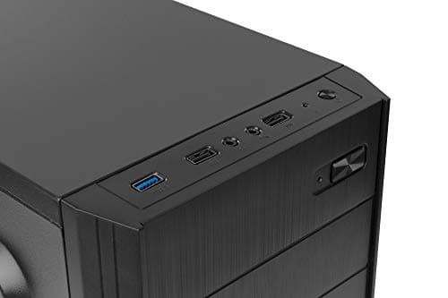 NOX PC Case LITE010 -NXLITE010- PC-Gehäuse, gebürstete Front, 500W ATX-Netzteil vorinstalliert, kompatibel mit ATX-, Micro ATX- und ITX-Boards, Schwarz Bild 6