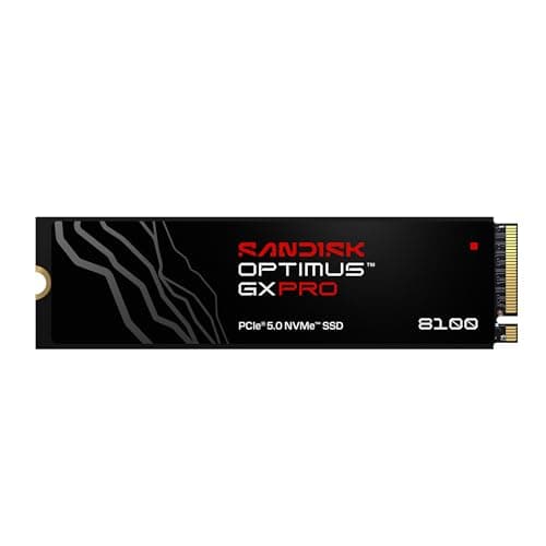 SANDISK Optimus GX PRO 8100 PCIe Gen 5 NVMe SSD 4 TB (bis zu sequenzielle Lese-/Schreibgeschwindigkeiten von bis zu 14.900/14.000 MB/s, TLC 3D CBA NAND, bis zu 2,400 TBW)