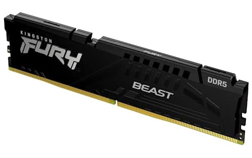 Kingston FURY Beast Schwarz DDR5 32GB 6000MT/s CL36 DIMM Desktop Gaming Speicher Einzelnes Modul AMD EXPO und Intel XMP - KF560C36BBE-32