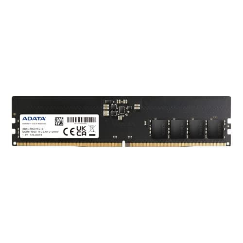 ADATA Premier, 16 GB, DDR5, 4800 MHz (PC5-38400), CL40, 1,1 V, ECC, DIMM Memory, AD5U480016G-S, Schwarz