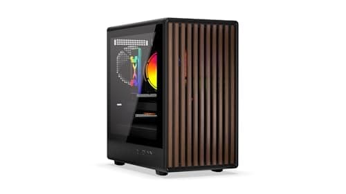 KRUX Helio, microATX Mini ITX Gehäuse, Echtholz Design, Glasfenster, 120mm PWM Lüfter, USB-C, USB 3.0, GPU bis 320mm, CPU bis 175mm, Staubfilter, Schwarz mit Holz-Front Bild 6