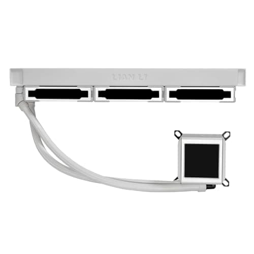 Lian Li Galahad LCD AIO CPU-Kühler, Hochleistungs-ARGB-Lüfter, LCD-Bildschirm, 45-Grad-Anschlüsse, Asetek-Pumpe der 8. Generation, 280mm, Weiß Bild 6