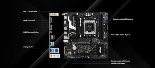 ASRock Placa Base B850M-X WiFi B850 AM5 Micro ATX WiFi R2.0 PCIe 4.0 Bild 6