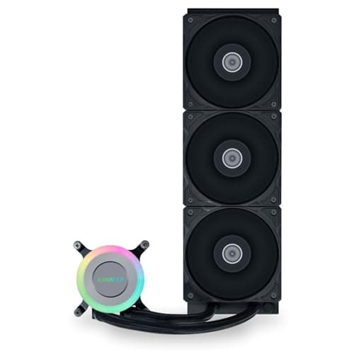 Lian Li GA II Lite 360 Performance AiO-Wasserkühlung mit Unendlichkeitsspiegel, 3x PWM-Lüfter, 360-mm-Radiator, drehbares Logo, schwarz Bild 8