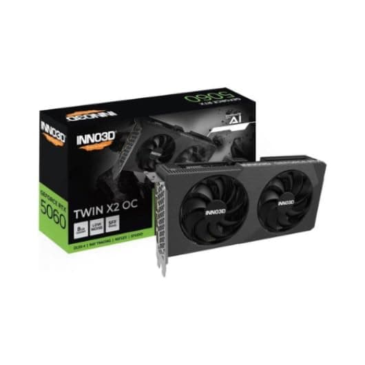 INNO3D NVIDIA GeForce RTX 5060 Twin X2 OC V2 8GB GDDR7 Gaming Graphics Card (Dual Fan, 2 Slot, Reflex 2 RTX AI DLSS4)