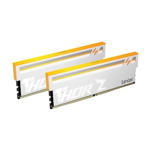 Lexar THOR Z Series RGB DDR5 RAM 32GB Kit (2x16GB) 6000 MHz CL36, DRAM 288-Pin UDIMM Desktop-Speicher, Hochleistungs Gaming Computerspeicher unterstützt Intel XMP 3.0/AMD Expo, On-die ECC, 1.4V Silber THOR Z 6000 MHz 32GB Kit (2x16GB) RGB CL36 Silber Bild 2