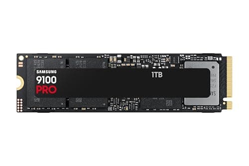 Samsung 9100 PRO NVMe M.2 SSD, 1 TB, PCIe 5.0, 14.700 MB/s Lesen, 13.300 MB/s Schreiben, Interne SSD für Gaming, Videobearbeitung und AI, Schwarz, MZ-VAP1T0BW