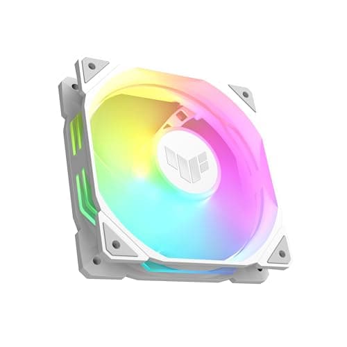 ASUS TUF Gaming TR120 ARGB Reverse Blade White Gehäuselüfter Single Pack (120mm PWM PC Lüfter, 2000 RPM, 2.75 mm H2O, 76,3 CFM Luftstrom, 16 einzeln adressierbare RGB-LEDs, weiß)