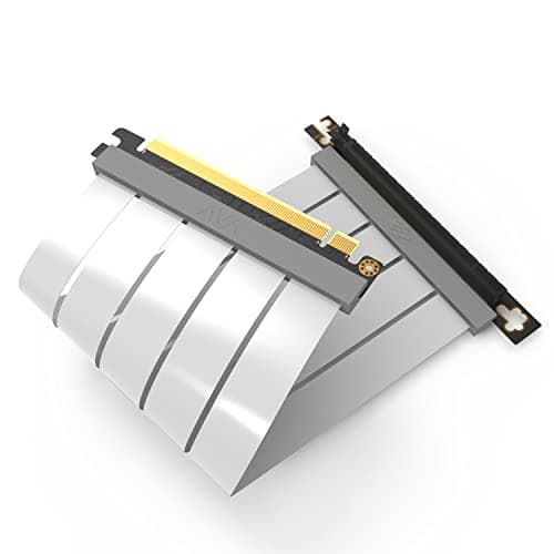 LINKUP - AVA PCIe 4.0 Gen 4 x16 Riserkabel - RTX 4090 RX7900 Ready - Steigere deine Gaming-Performance - 90 Grad Weiß (15cm) Bild 2