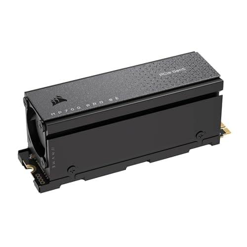 Corsair MP700 PRO SE mit Luftkühler 4TB PCIe 5.0 x4 NVMe 2.0 M.2 SSD – M.2 2280 – Bis zu 14.000 MB/s. Sequentielles Lesen – Hochdichter 3D TLC NAND – Schwarz