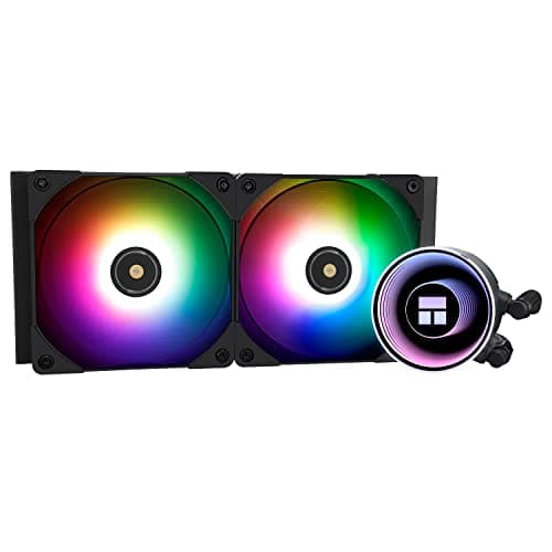 Thermalright Frozen Notte 240 Schwarzer Argb V2 Wasserkühlung CPU-Kühler, 240 Spezifikation CPU Flüssigkühler,doppelte PWM-Lüfter,S-FDB-Lager,geeignet für AM4/AM5, Intel LGA 1851/1700/115x/1200/2011