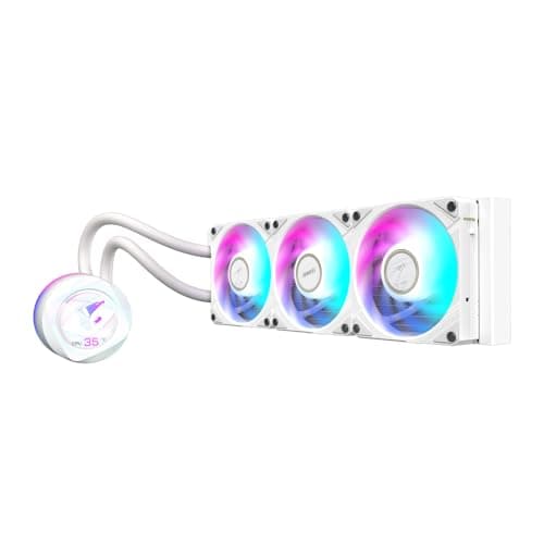 GIGABYTE AORUS WATERFORCE X II 360 Ice AIO Flüssigkeits-CPU-Kühler - 3x120mm ARGB-Lüfter, Vollfarb-LCD, Daisy-Chain, kompatibel mit Intel LGA 1851 und AMD AM5 Bild 6