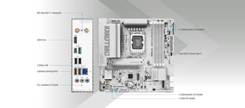 ASRock B860M Challenger WiFi White Mainboard LGA1851 Micro-ATX DDR5 WiFi 7 (90-MXBUQ0-A0UAYZ) Bild 6